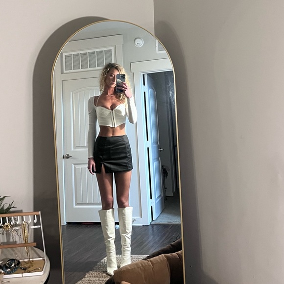 Oh Polly white corset long sleeve top / size 2 - Picture 4 of 4